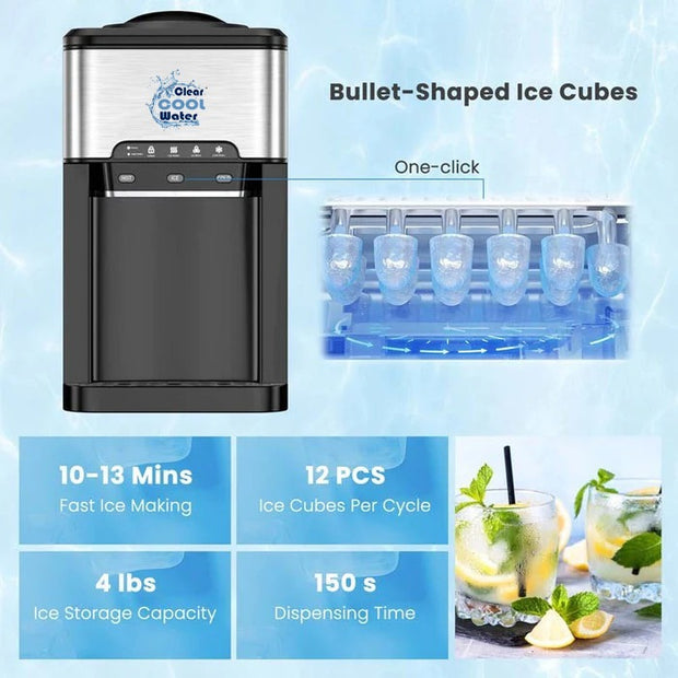 Clear Cool Water 3-in-1 Water Cooler Dispenser with Built-in Ice Maker w/ 3 Temperature Settings